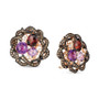 Multi-Gemstone Cluster Braided Halo Leverback Earrings (16-3/8 ct. t.w.) in 14k Rose Gold