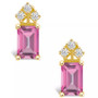 Pink Topaz (1-3/8 ct. t.w.) and Diamond (1/8 ct. t.w.) Stud Earrings in 14K White Gold or 14K Yellow Gold