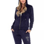 Rhinestone Velour Tracksuit 2 Piece Set