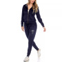Rhinestone Velour Tracksuit 2 Piece Set