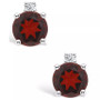 Garnet (3/4 ct. t.w.) and Diamond Accent Stud Earrings in 14K Yellow Gold