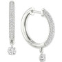 Diamond Dangle Hoop Earrings (3/4 ct. t.w.) in 10k White Gold