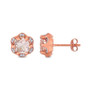 Morganite (1-3/4 ct. t.w.) and Diamond (1/20 ct. t.w.) Flower Stud Earrings in 14k Rose Gold