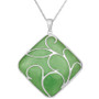 Sterling Silver Necklace, Jade Swirl Overlay Pendant