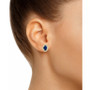 Sapphire (1-1/5 Ct. t.w.) and Diamond (1/4 Ct. t.w.) Halo Stud Earrings