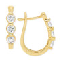 Diamond Three Stone Small Hoop Earrings (1/2 ct. t.w.)