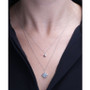 Blue Topaz Two Star 17" Layered Pendant Necklace (3/8 ct. t.w.) in Sterling Silver