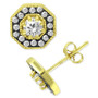 Cubic Zirconia Octagon Stud Earrings in 18k Gold-Plated Sterling, Created for Macy's