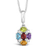 Multi-Gemstone (1-5/8 ct. t.w.) Pendant Necklace in Sterling Silver