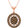 Chocolate Diamonds (1-3/8 ct. t.w.) & Vanilla Diamonds (1/3 ct. t.w.) Oval 18" Pendant Necklace in 14k Rose Gold