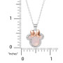 Mother-of-Pearl & Cubic Zirconia Minnie Mouse 18" Pendant Necklace in Sterling Silver & 18k Rose Gold-Plate