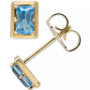 Blue Topaz Stud Earrings in 14k Gold (Also in White Topaz)