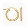 Ribbed Mini Hoops (2 X 10mm) In 18K Yellow Gold