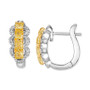 Couture® Sunny Yellow Diamond (1 ct. t.w.) & Vanilla Diamond (1/5 ct. t.w.) Hoop Earrings in 14k Gold & Platinum