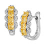 Couture® Sunny Yellow Diamond (1 ct. t.w.) & Vanilla Diamond (1/5 ct. t.w.) Hoop Earrings in 14k Gold & Platinum