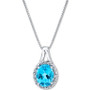 Blue Topaz (3-1/5 ct. t.w.) & Diamond (1/10 ct. t.w.) 18" Pendant Necklace in Sterling Silver