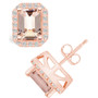 Morganite (2-3/4 ct. t.w.) and Diamond (3/8 ct. t.w.) Halo Stud Earrings in 14K Rose Gold