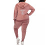 Plus Size Rhinestone Velour Tracksuit 2 Piece Set