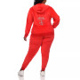 Plus Size Rhinestone Velour Tracksuit 2 Piece Set