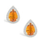 Citrine (1-1/3 ct. t.w.) and Created Sapphire (1/5 ct. t.w.) Halo Studs in 10K Yellow Gold
