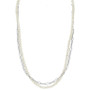 EFFY® Cultured Freshwater Pearl (6mm) & Paperclip 18" Layered Necklace in Sterling Silver