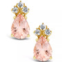 Morganite (1-3/4 ct. t.w.) and Diamond (1/8 ct. t.w.) Stud Earrings in 14K White Gold or 14K Yellow Gold