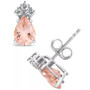 Morganite (1-3/4 ct. t.w.) and Diamond (1/8 ct. t.w.) Stud Earrings in 14K White Gold or 14K Yellow Gold