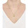 Peridot (1-1/4 ct. t.w.) & Diamond (1/8 ct. t.w.) Halo 18" Pendant Necklace in 14k Gold