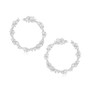 Sterling Silver Crystal Clusters Wrap Hoop Earrings