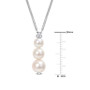 Cultured Freshwater Pearl (6 - 8-1/2mm) & White Topaz (1/10 ct. t.w.) Graduated 18" Pendant Necklace in Sterling Silver