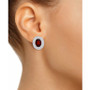 Rhodolite Garnet (3 ct. t.w.) & White Topaz (7/8 ct. t.w.) Oval Stud Earrings in Sterling Silver (Also in Citrine, Blue Topaz, Peridot, & Amethyst)