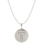 14k White Gold Necklace, Diamond Accent Letter T Disk Pendant