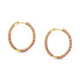 EFFY® Ruby (1 ct. t.w.) & Pink Sapphire (1 ct. t.w.) In & Out Medium Hoop Earrings in 14k Rose Gold, 1.1"
