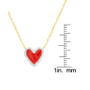 Diamond Red Enamel Heart "Loved" 18" Pendant Necklace (1/8 ct. t.w.) in 14k Gold-Plated Sterling Silver