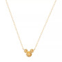Mickey Mouse Cubic Zirconia Birthstone Pendant Necklace with 15" Chain in 14k Yellow Gold