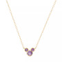 Mickey Mouse Cubic Zirconia Birthstone Pendant Necklace with 15" Chain in 14k Yellow Gold