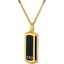 Men's Dad Dog Tag 22" Pendant Necklace in Black & Gold-Tone Ion-Plated Stainless Steel