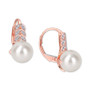 Cultured Freshwater Pearl (9mm) & Diamond (1/10 ct. t.w.) Leverback Drop Earrings in 10k Rose Gold