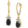 Onyx & Diamond (1/10 ct. t.w.) Leverback Drop Earrings in 14k Gold