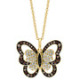 EFFY® Multicolor Diamond Butterfly 18" Pendant Necklace (5/8 ct. t.w.) in 14k Gold