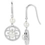Cultured Freshwater Pearl (4-6mm) & Lab-Created White Sapphire (1/10 ct. t.w.) Flower Drop Earrings in Sterling Silver