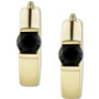 Onyx Huggie Hoop Earrings in 14k Gold