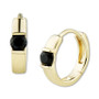 Onyx Huggie Hoop Earrings in 14k Gold