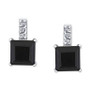 Onyx & Diamond Accent Stud Earrings in 14k White Gold