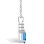 Blue Topaz (1-5/8 Ct. T.W.) and Diamond (1/10 Ct. T.W.) Pendant Necklace in 14K White Gold