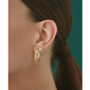 Diamond Border Textured Small Hoop Earrings (1/2 ct. t.w.) in 14k Gold-Plated Sterling Silver, Created for Macy's