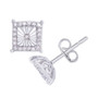 Diamond 1/4 ct. t.w. Square Miracle Plate Stud Earrings in Sterling Silver