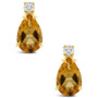 Citrine (3/4 ct.t.w) and Diamond Accent Stud Earrings in 14K Yellow Gold
