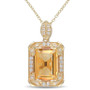 Citrine (6-1/4 ct. t.w.), White Topaz (1/2 ct. t.w.) and Diamond Accent Halo 18" Necklace in 18k Yellow Gold Over Sterling Silver