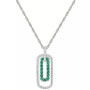 Lab-Created Sapphire (1/3 ct. t.w.) & Lab-Created White Sapphire (1/4 ct. t.w.) 18" Pendant Necklace in Sterling Silver (Also in Lab-Created Emerald & Lab-Created Ruby)